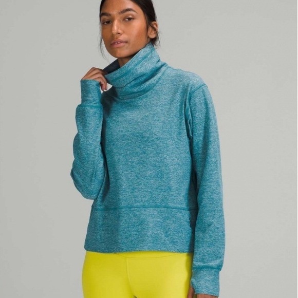 Lululemon Tops - Lululemon Ready to Rulu Pullover Teal Blue Funnel Neck Size 6 Athleisure Workout